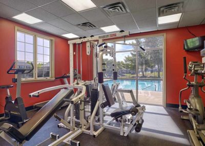 State-of-the-art fitness center with multiple workout machines
