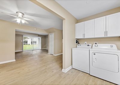 Large side by side washer and dryer in each townhome