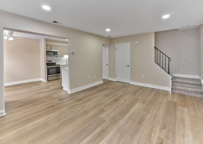 Spacious living room at Woods Edge apartments